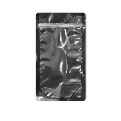 5 Mil Medium Black/Clear Stand Up Pouches (1000) - Wholesale