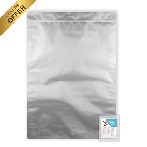5-Gallon 5.5 Mil Seal-Top Mylar Bags and Individually Sealed Oxygen Absorbers (50 Pack)