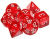 Translucent Polyhedral Dice Set Red-White