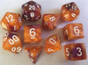 Veined Two Tone Gold Purple 10pc Dice Set