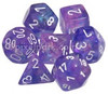 Polyhedral Dice Set Borealis Purple-White