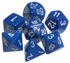 Opaque Polyhedral Dice Set Blue-White