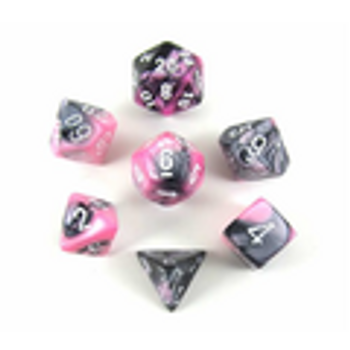 Gemini Black-Pink w/ White Polyhedral 7-Die Set