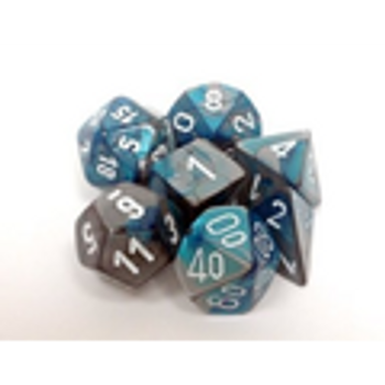 Gemini Steel-Teal w/ White Polyhedral 7-Die Set