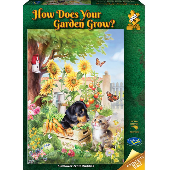 How does your Garden grow? 1000 pc Jigsaw: Sunflower Crate Buddies How does your Garden grow? 1000 pc Jigsaw: Sunflower Crate Buddies