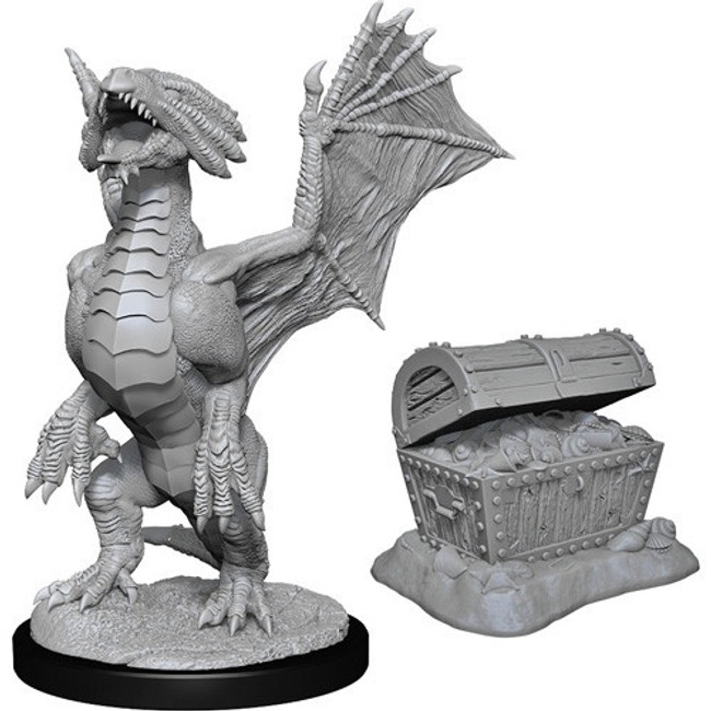 Bronze Dragon Wyrmling & Pile of Sea found Treasure W13