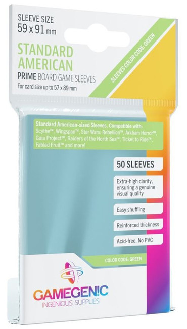 Gamegen!c Prime Board Game Sleeves: Standard American Size Green