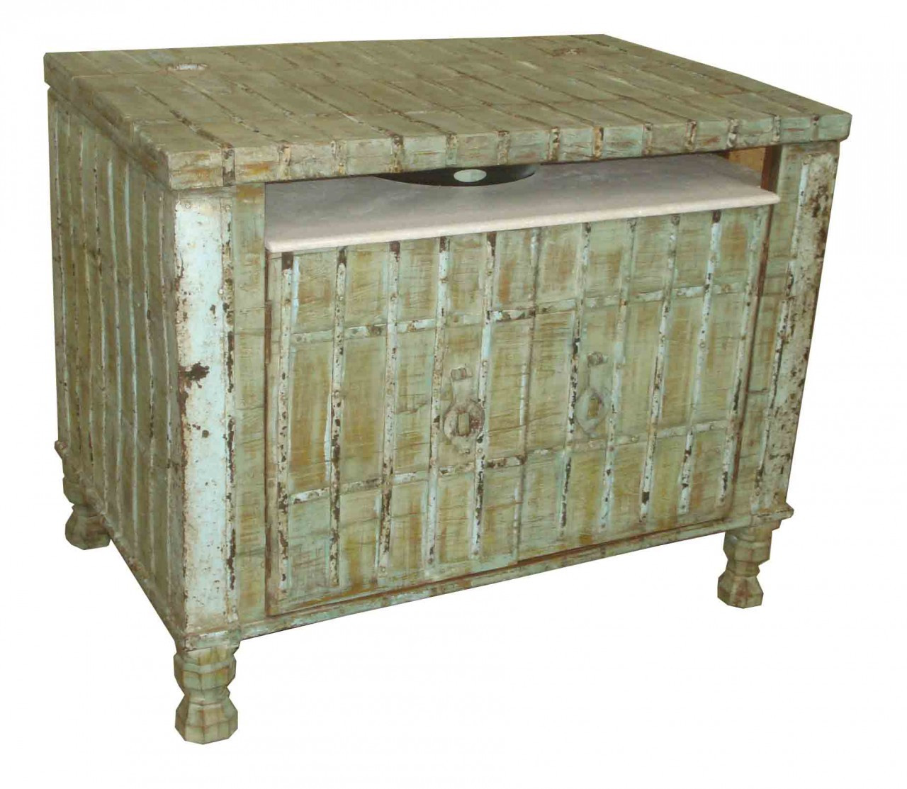 Vintage Trunk Vanity / Bar Cabinet - Sohal Living