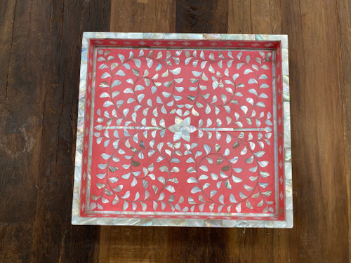 Mother of Pearl  Inlay Square tray -44cm