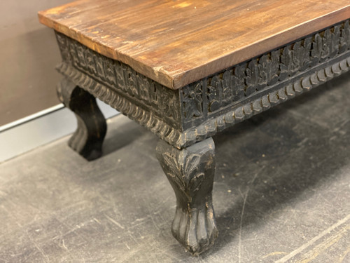 Carved Wooden Coffee table - charcoal