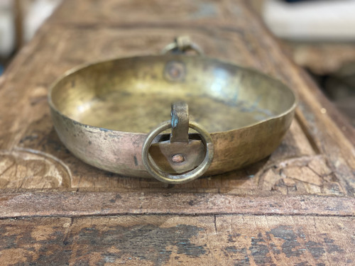 Vintage Brass Bowl with Rings