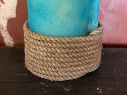 Blue Sand Rope Candle - Ht 31cm