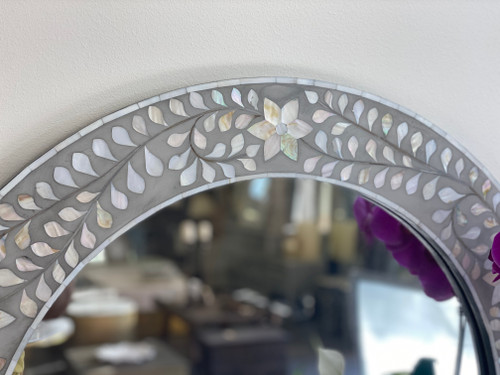 Mother of Pearl Inlay floral mirror-75cm