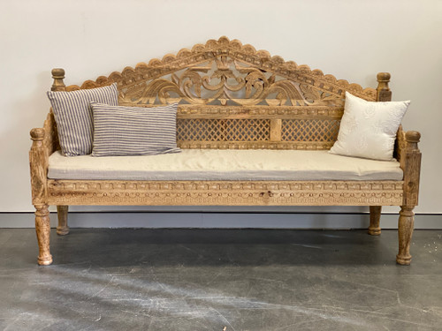 Hand Carved Indian Bench / Daybed