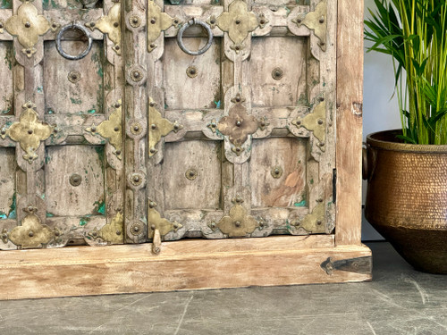 Vintage Door Buffet with Brass  Work