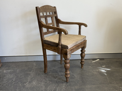 Vintage Arm Chair with Velvet Cushion -2 