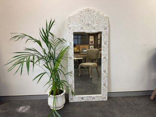  Mother of Pearl Jharokha Mirror - White