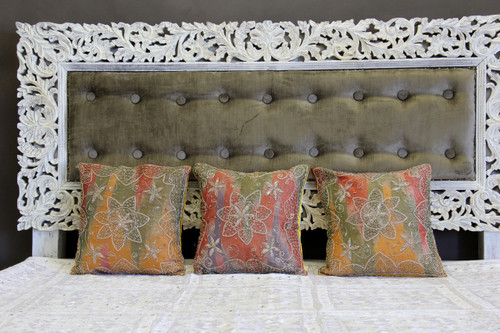 Indian Zardozi embroidered, pastel cushion covers