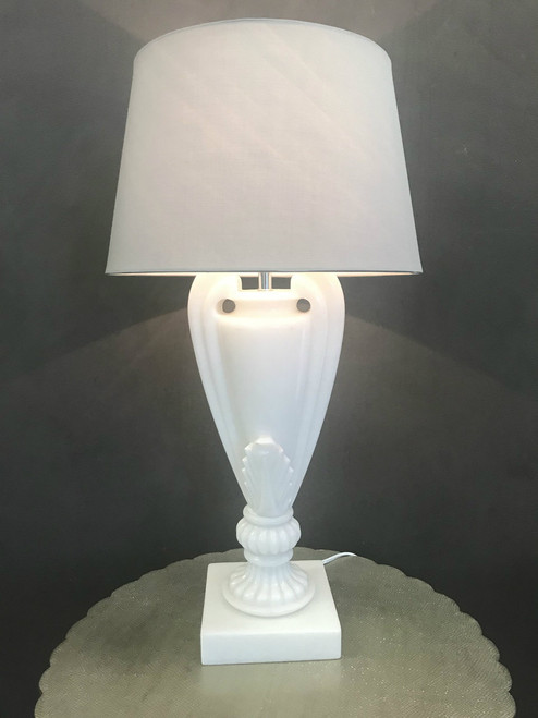 Carved Marble Table Lamp