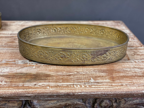 Antique Brass Tray / fruit platter