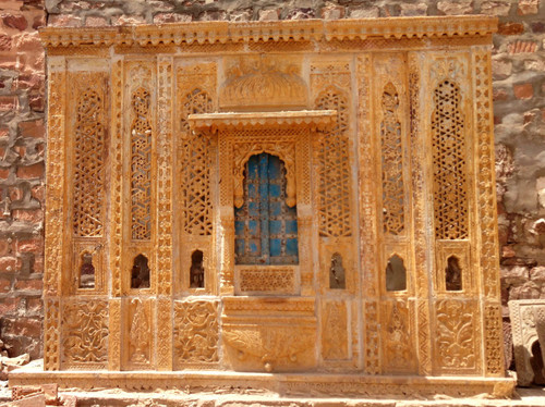 Hand Carved Stone Wall - Jharokha