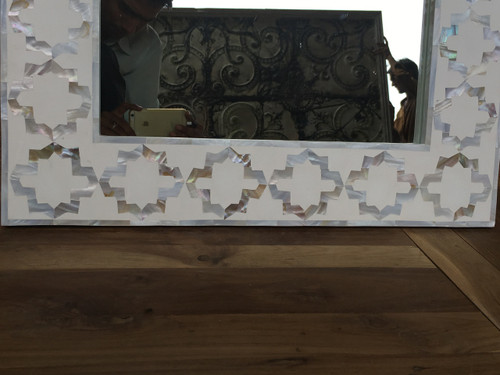 Mother of Pearl Inlay Moroccan Mirror - White