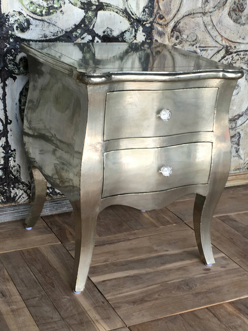 White Metal French Style bedside- Large