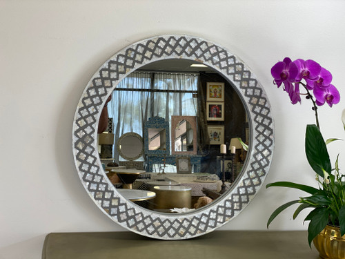 Mother of pearl Inlay mirror Geometric- 66 x 66cm