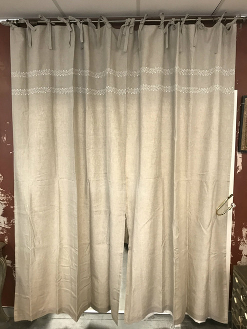 Pure Linen Curtain with Embroidery