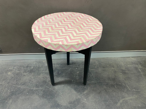 Bone Inlay Side table- pink