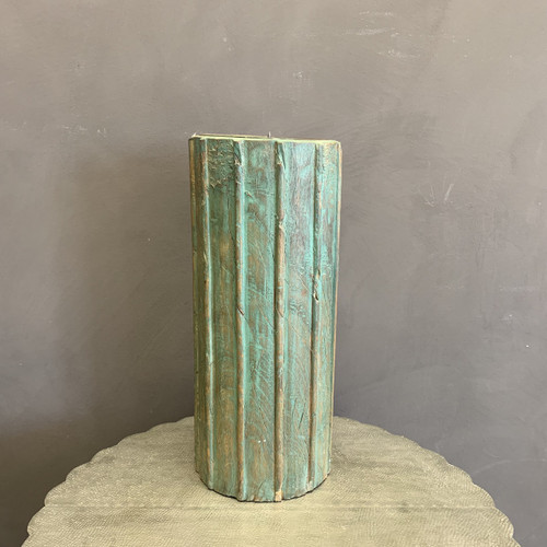 Vintage Column Candle Stand- Green