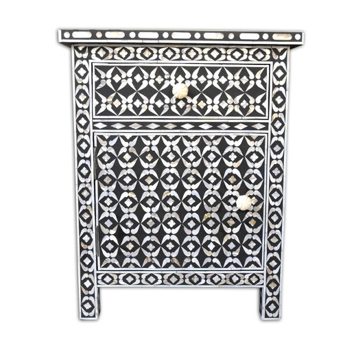Mother of Pearl Inlay Bedside in  Link Pattern