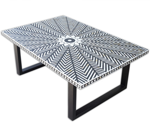 Mother of Pearl Inlay Coffee Table in Stripes