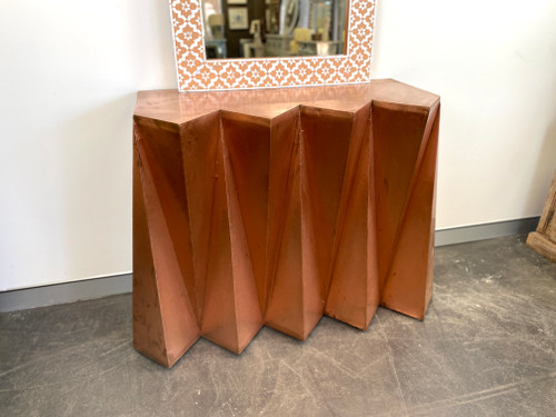 Copper Metal Console Table