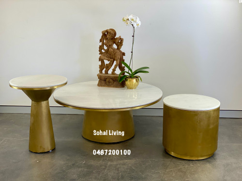 Brass Coffeetable with Marble top