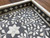 Bone Inlay Floral tray - Grey  36cm