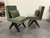 Retro Upholstered velvet Chair - Olive