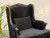 Wingback Armchair Black Velvet 