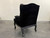 Wingback Armchair Black Velvet 