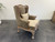 Wingback Armchair Beige Velvet 