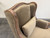 Wingback Armchair Beige Velvet 