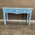 Bone Inlay Floral Console Table - Blue