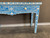 Bone Inlay Floral Console Table - Blue