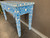 Bone Inlay Floral Console Table - Blue