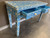 Bone Inlay Floral Console Table - Blue