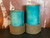 Jute Rope and  Sand Candle- Blue