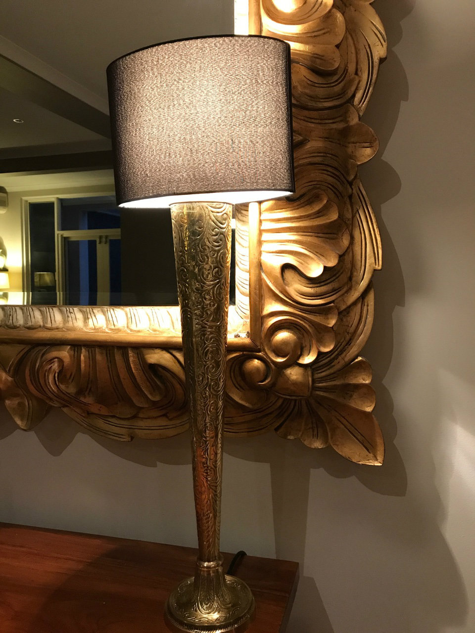 Brass Table Lamp Ht 62cm Sohal Living