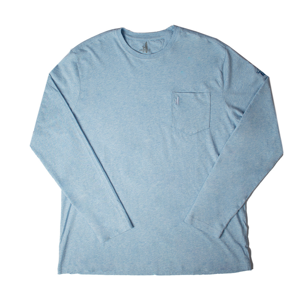 Johnnie-O - Heathered Brennan LS - GULF BLUE