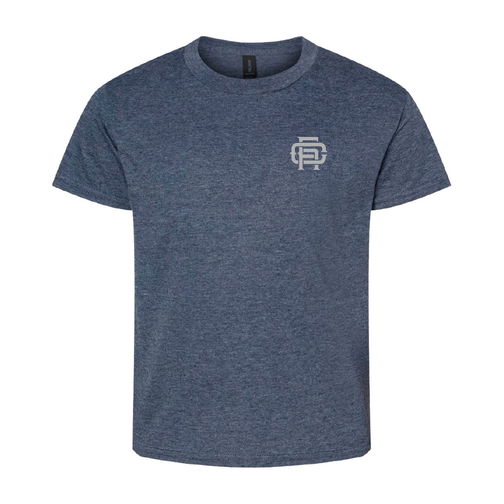 FCA Basics - Mini Monogram Tee (YOUTH) - HEATHER NAVY