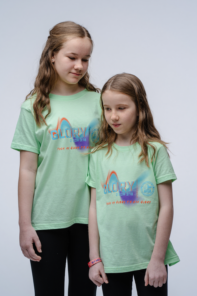 Glory Swoosh Tee - YOUTH - Heather Neo Mint